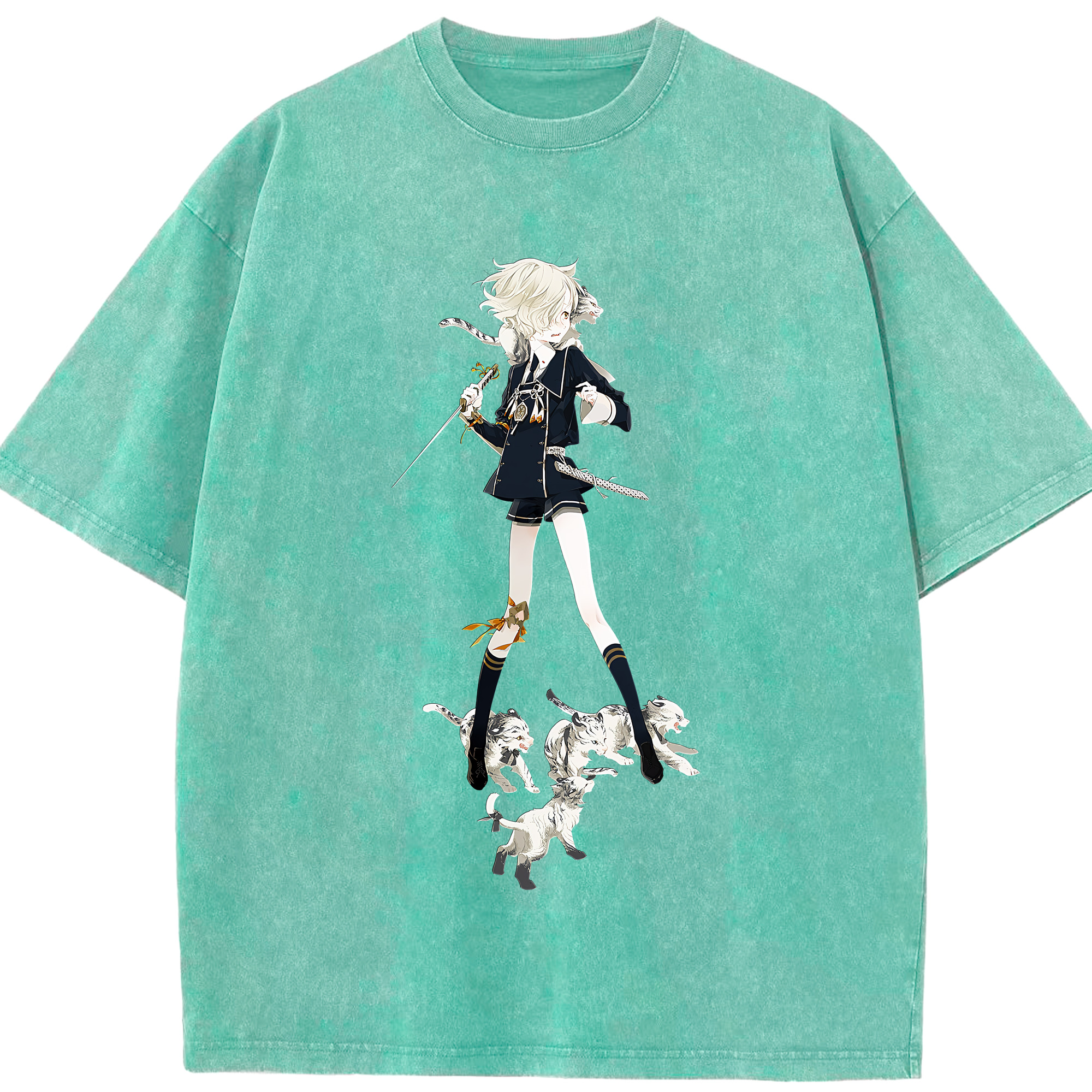 （画像用） 刀剣乱舞 Touken Ranbu 綿100% ヴィンテージ風 半袖Tシャツ（フロントプリント）